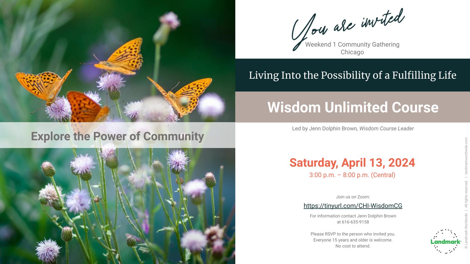 Landmark Wisdom Community Gatherings, Landmark Wisdom Community Events Landmark Wisdom Community Gatherings, Landmark Wisdom Community Events